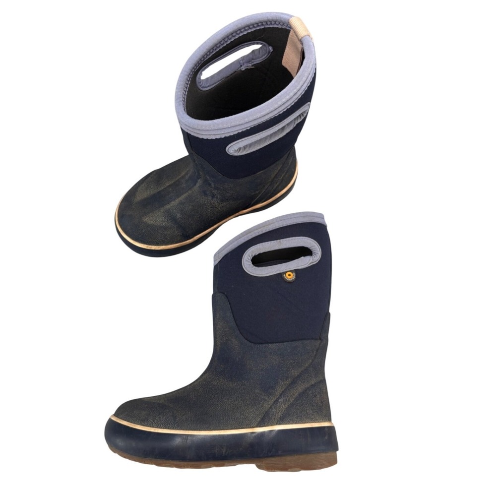Bogs Classic High Rain Boots Waterproof Insulated Snow Blue Purple Kids Size 9